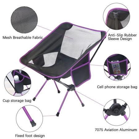 Foldable Beach Chair Outdoor Camping Aluminum Metal Portable Chair 