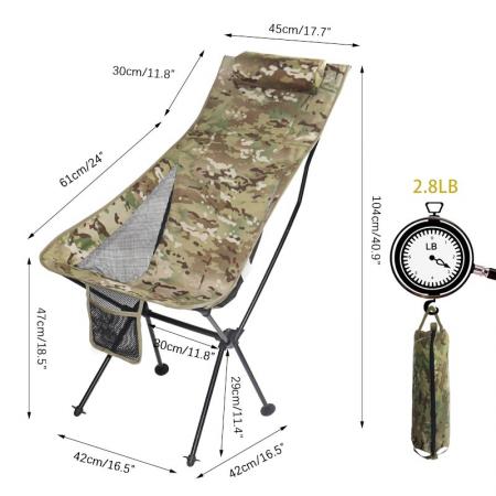 Outdoor Leisure Aluminum Alloy Foldable Chair With Detachable Pillow 