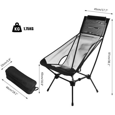 Folding Outdoor Chair Lightweight High Backpack Chairs 7075 Aluminum Travel Chair 
