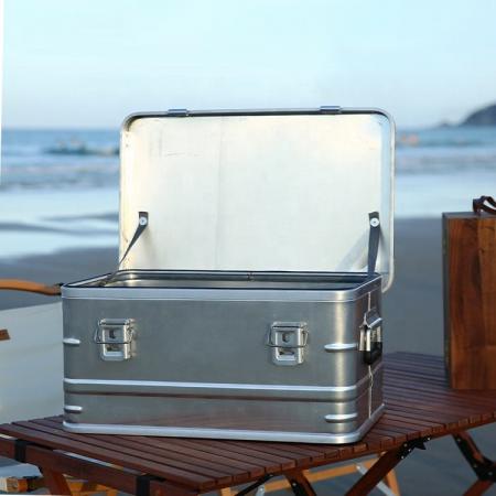 Camping Storage Box Aliminum Alloy Tote Storage Box Container for Camping