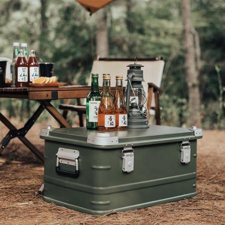 Camping Storage Box Aliminum Alloy Tote Storage Box Container for Camping