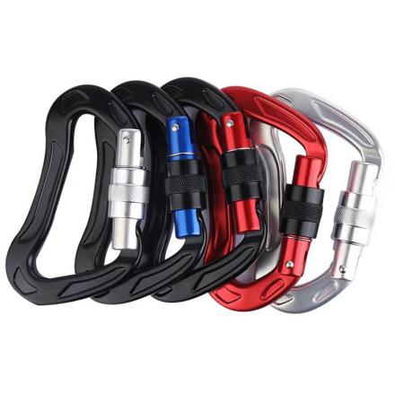 28KN Aluminum Climbing Carabiner Custom Shape Carabiners Heavy Duty Carabiner Snap Hook