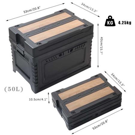 Outdoor Camping Foldable Stackable Storage Box With Front Opening 
