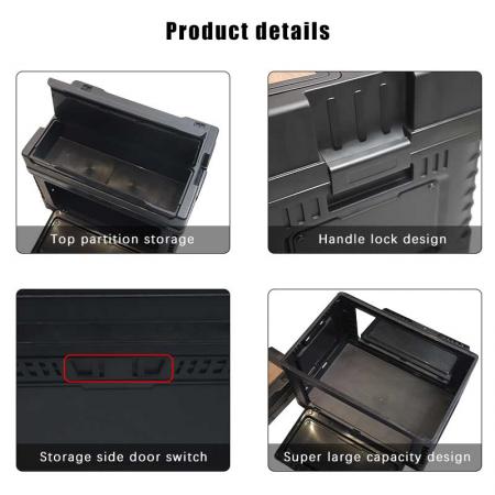 Outdoor Camping Foldable Stackable Storage Box With Front Opening 