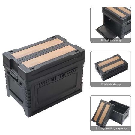 Outdoor Camping Storage Box Foldable Stackable Storage Box With Front Opening 