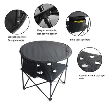 Double Decker Cloth Folding Table With Cup Holders 