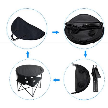 Double Decker Cloth Folding Table With Cup Holders 