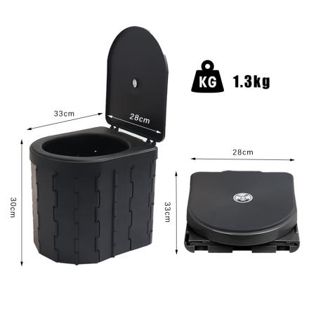 Travel Portable Folding Toilet Emergency Camping Toilet Easy to carry Camping Toilet Black 