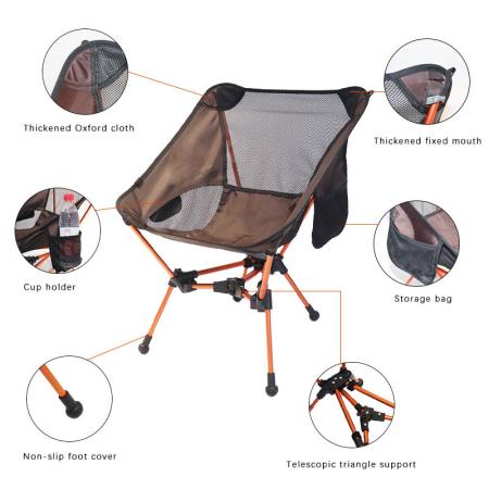 Triangle Bracket Aluminum Outdoor Portable Folding Chair 
