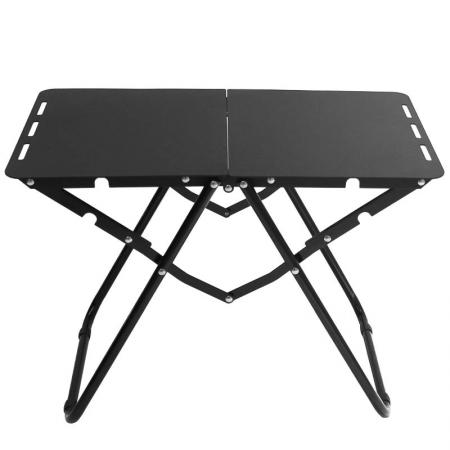 Black Lightweight Portable Folding Ultralight Roll Up Mini Aluminum Camp Picnic Table Foldable For Outdoor Hiking 