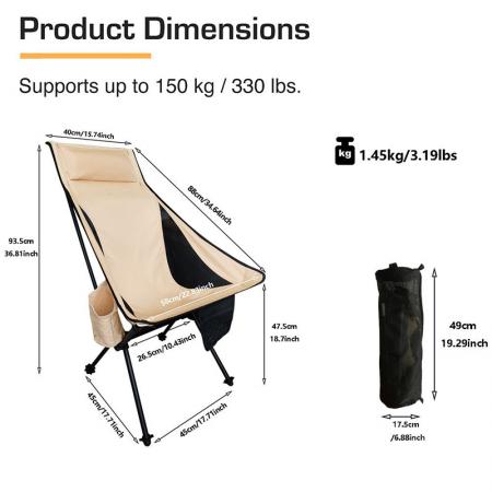 Outdoor folding chair beach chair outdoor foldable with carry bag 600d oxford 