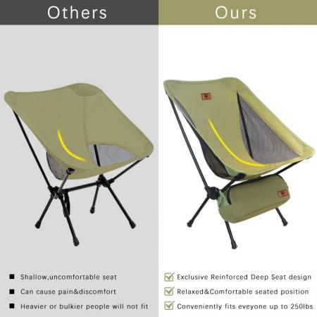 Aluminum Oversized Large Folding Moon Chairs Outdoor Fishing Camping Chair