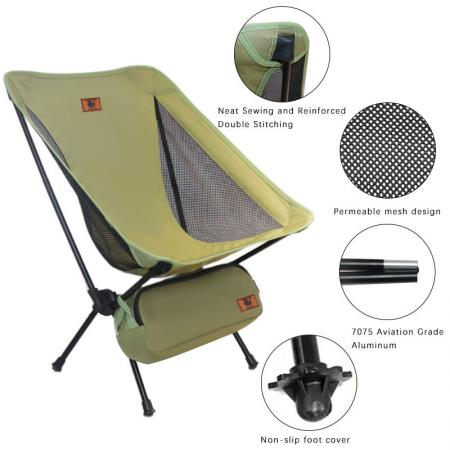 Aluminum Oversized Large Folding Moon Chairs Outdoor Fishing Camping Chair