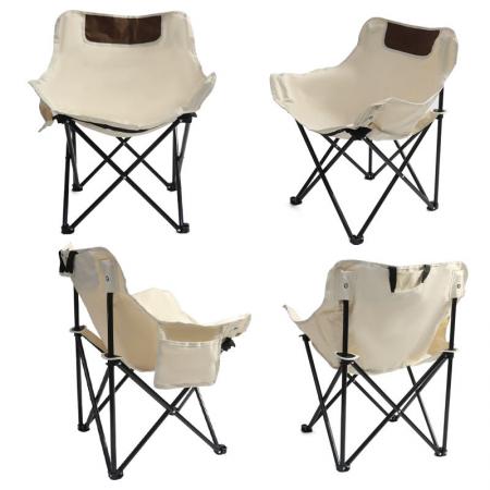 Outdoor Lightweight Folding Portable Aluminum Camping Moon Chair 