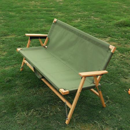 Double Folding Portable Outdoor Camping Beach Picnic Solid Wood Patio Chair 