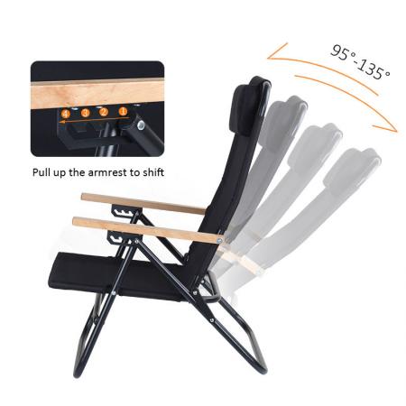 Feistel Outdoor Folding Three Stage Steel Frame Portable Beach Camp Chairs 