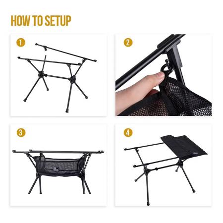 Ultralight Cloth Top Aluminum Folding Camping Table With Bag