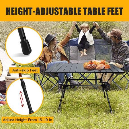 Large Aluminum Camping Square Folding Table With Storage Bag 