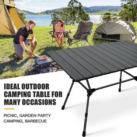 Large Lightweight Camping Square Aluminum Folding Table with Storage Bag 
