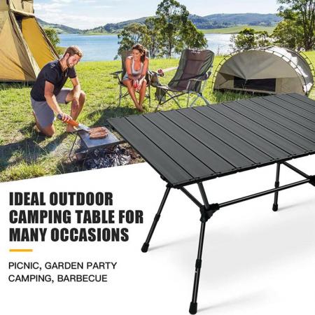 Large Aluminum Camping Square Folding Table With Storage Bag 