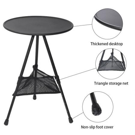 Lightweight Foldable Round Camping Picnic Table for Beach Fishing 