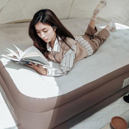 Twin Double Self Inflatable Air Mattress Bed with 220V Built-in Electric Pump For Home