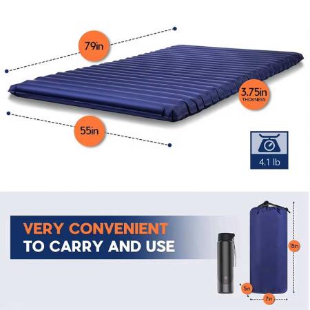 Ultralight Inflatable Camping Sleeping Pad Mat With Built In Foot Pump