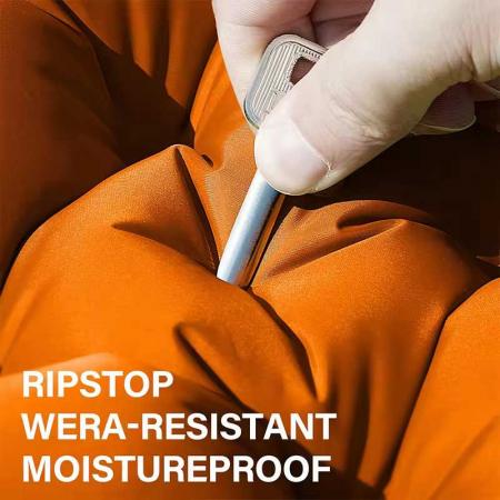 Double Inflating Camping Pad with Pillow And Built In Foot Pump 