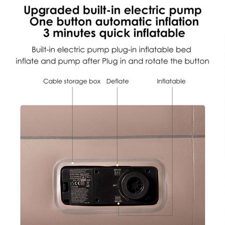 Twin Double Self Inflatable Air Mattress Bed with 220V Built-in Electric Pump For Home