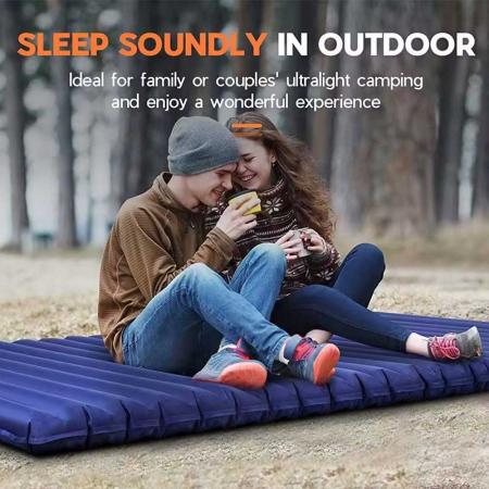 Ultralight Inflatable Camping Sleeping Pad Mat With Built In Foot Pump