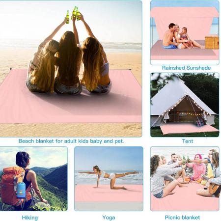 Custom Logo Oversized Silky Soft Sand Proof Beach Blanket For Travel 