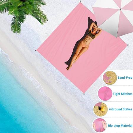 Custom Logo Oversized Silky Soft Sand Proof Beach Blanket For Travel 