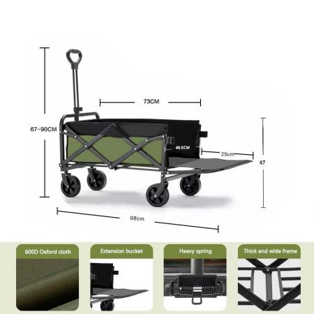 Custom Portable Foldable Large Capacity Travel Wagon With Open Door 