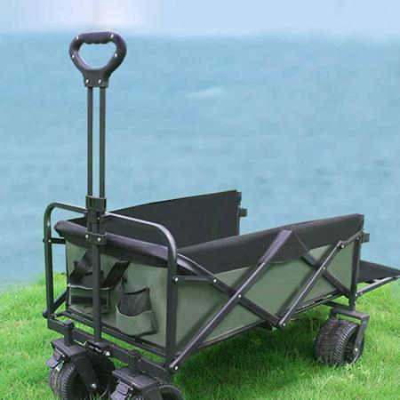 8 Inch Collapsible Outdoor Garden Utility Cart With Open Door 