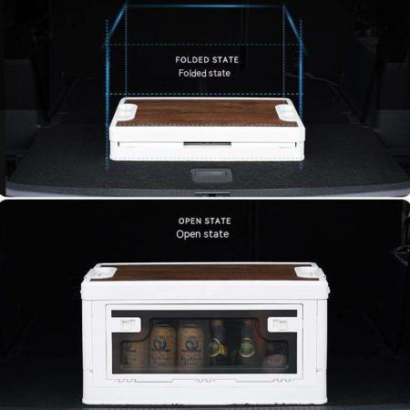 Outdoor Multifunctional Plastic Camping Folding Storage Box 