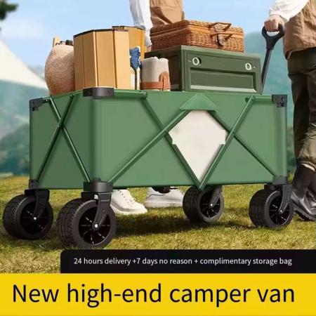 8 Inch Universal Wheels Collapsible Outdoor Garden Utility Cart with Roof