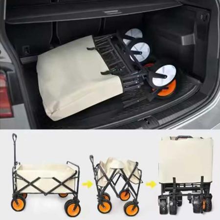 5 Inch Narrow Wheel Collapsible Outdoor Garden Utility Cart With Desktop 