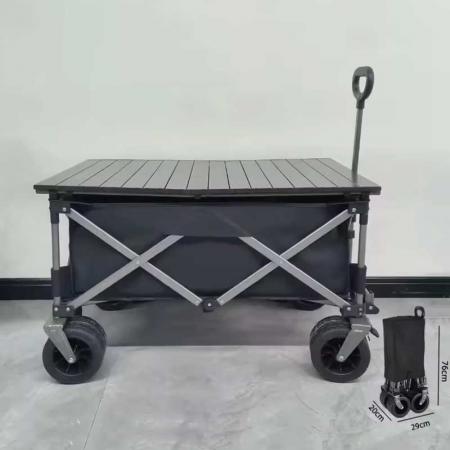 8 Inch Collapsible Outdoor Garden Utility Cart With Desktop 