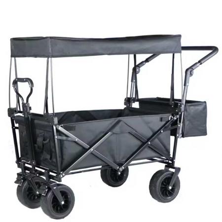 8 Inch Universal Wheels Collapsible Outdoor Garden Utility Cart with Roof