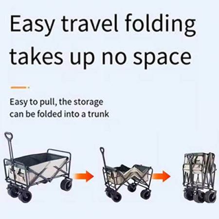 8 Inch Universal Wheels Collapsible Outdoor Garden Utility Cart with Roof