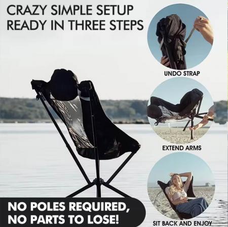Comfortable Lightweight 360° rotation Camping Chair With Pillow 