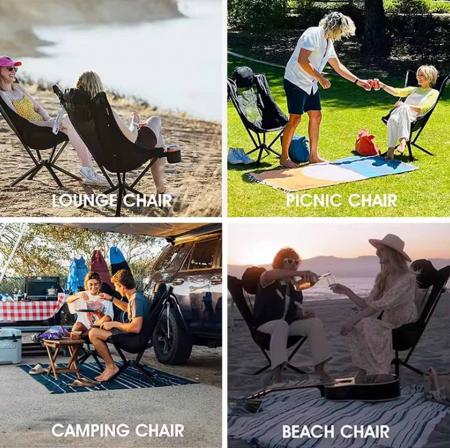 Comfortable Lightweight 360° rotation Camping Chair With Pillow 