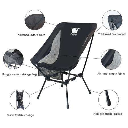 Lightweight Heavy Duty Portable Folding Backpacking Chair For Outdoor 