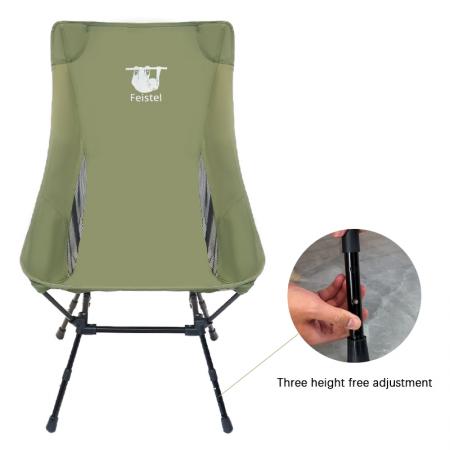 Outdoor Ultralight High Back Folding Camping Chair With Carry Bag 