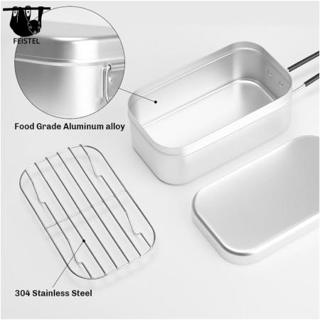 Outdoor Portable Japanese Aluminum Heated Lunch Box Bento Box