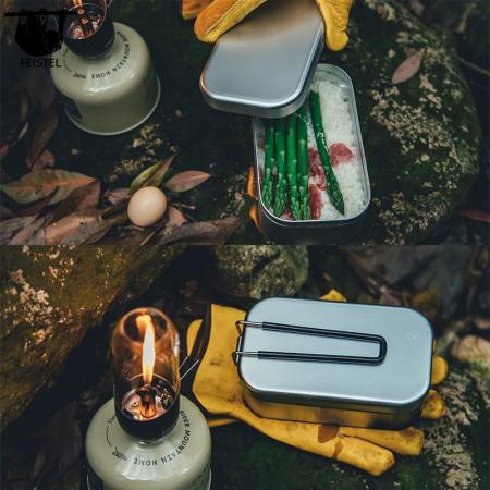 Outdoor Portable Japanese Aluminum Heated Lunch Box Bento Box