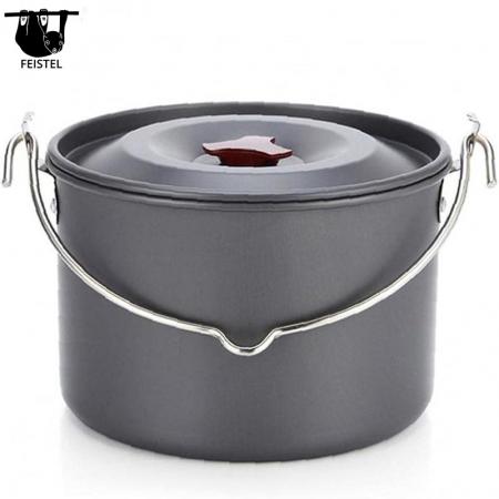 4L Camping Accessories Aluminum Alloy Cooking Pots Lightweight Hanging Pot 