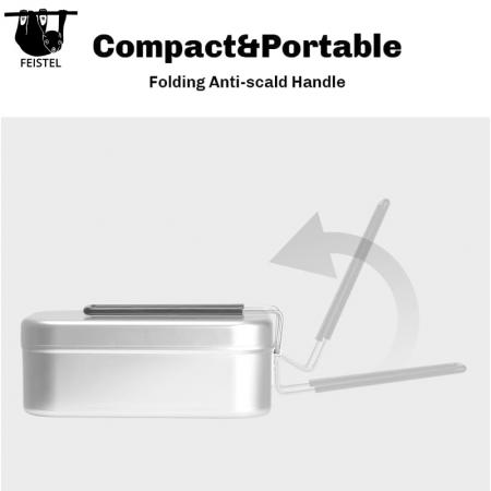 Outdoor Portable Japanese Aluminum Heated Lunch Box Bento Box