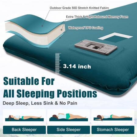 Ultra Thick Memory Self Inflatable Camping Matress Sleeping Pad Electric Pump 