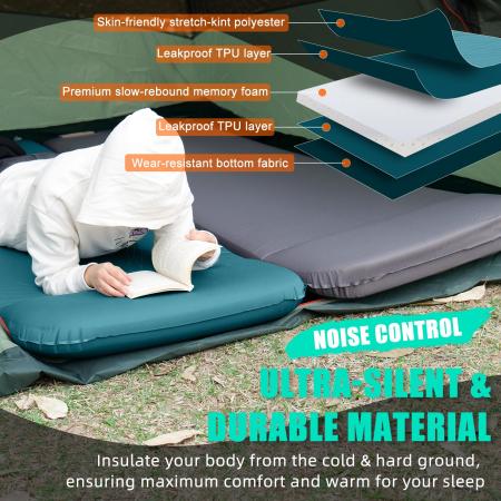 Ultra Thick Memory Self Inflatable Camping Matress Sleeping Pad Electric Pump 